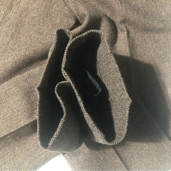 Banana Republic Reegan Wool Blend  Trousers Brown Herringbone pockets - Picture 7 of 12